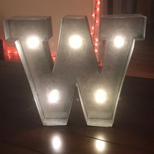 HOBBY LOBBY GALVANIZED METAL MARQUEE LETTER “W”